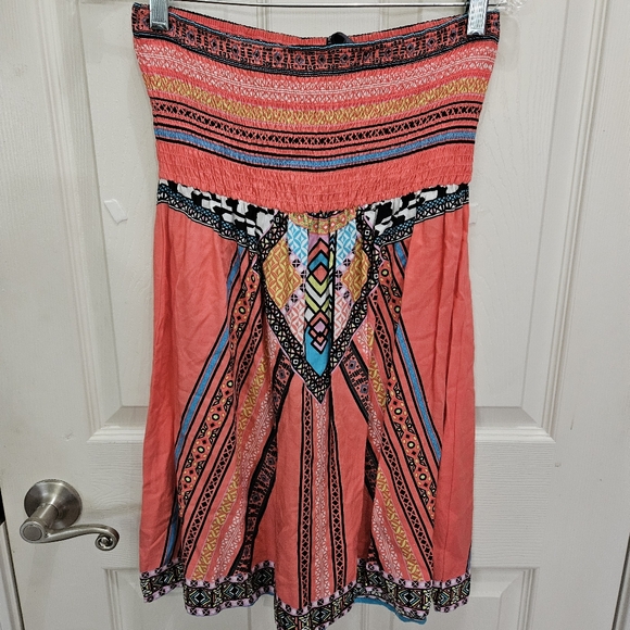 Ocean Drive Orange Smocked Mini Dress Sz M - Picture 6 of 9